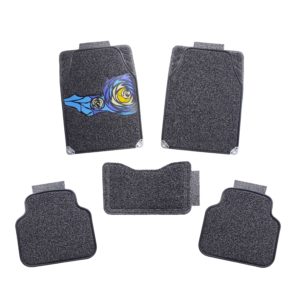 Universal PVC Coil Carpet Floor Mat Floral Black&Grey