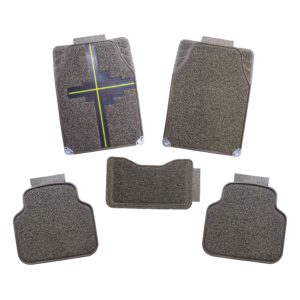 Universal PVC Coil Carpet Floor Mat with Strip Beige&Brown